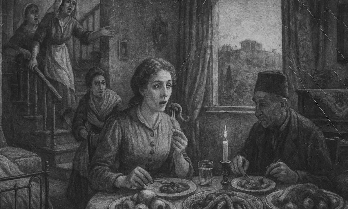 Αγγλίδα τρώει χταπόδι