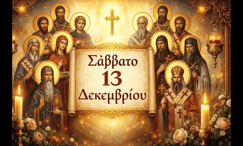 Εορτολόγιο Σάββατο 13 Δεκεμβρίου: Ποιοί γιορτάζουν σήμερα
