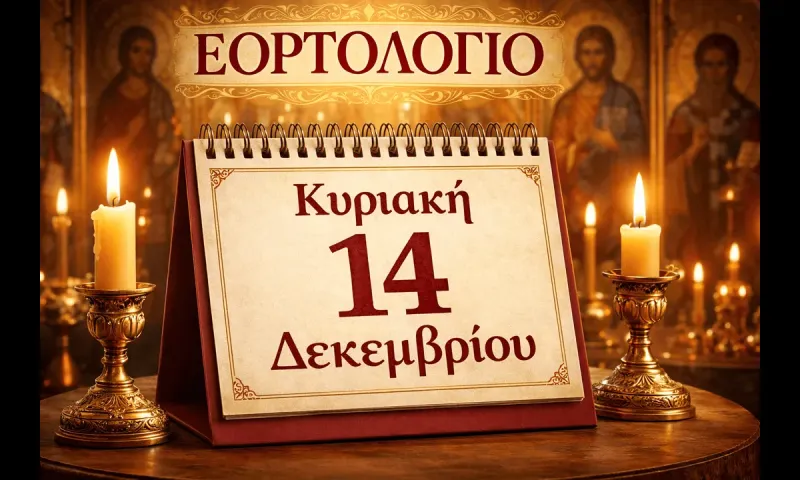 Εορτολόγιο Κυριακή 14 Δεκεμβρίου: Ποιοι γιορτάζουν σήμερα