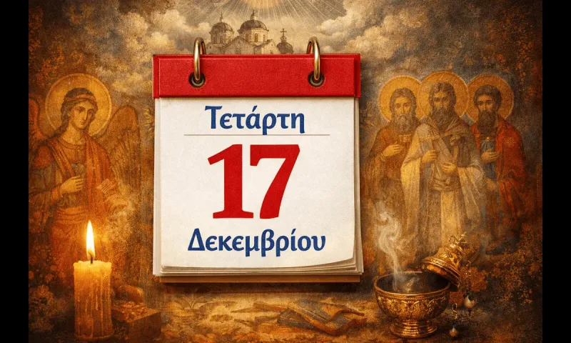 Εορτολόγιο Τετάρτη 17 Δεκεμβρίου: Ποιοι γιορτάζουν σήμερα