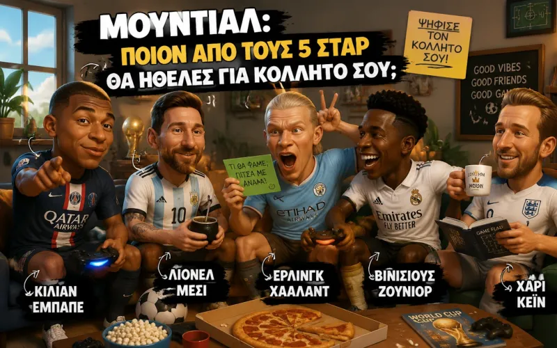 Μουντιάλ 2026: Εμπαπέ, Μέσι, Χάαλαντ, Βινίσιους, Κέιν – Ποιον από τους 5 θα ήθελες για κολλητό σου;
