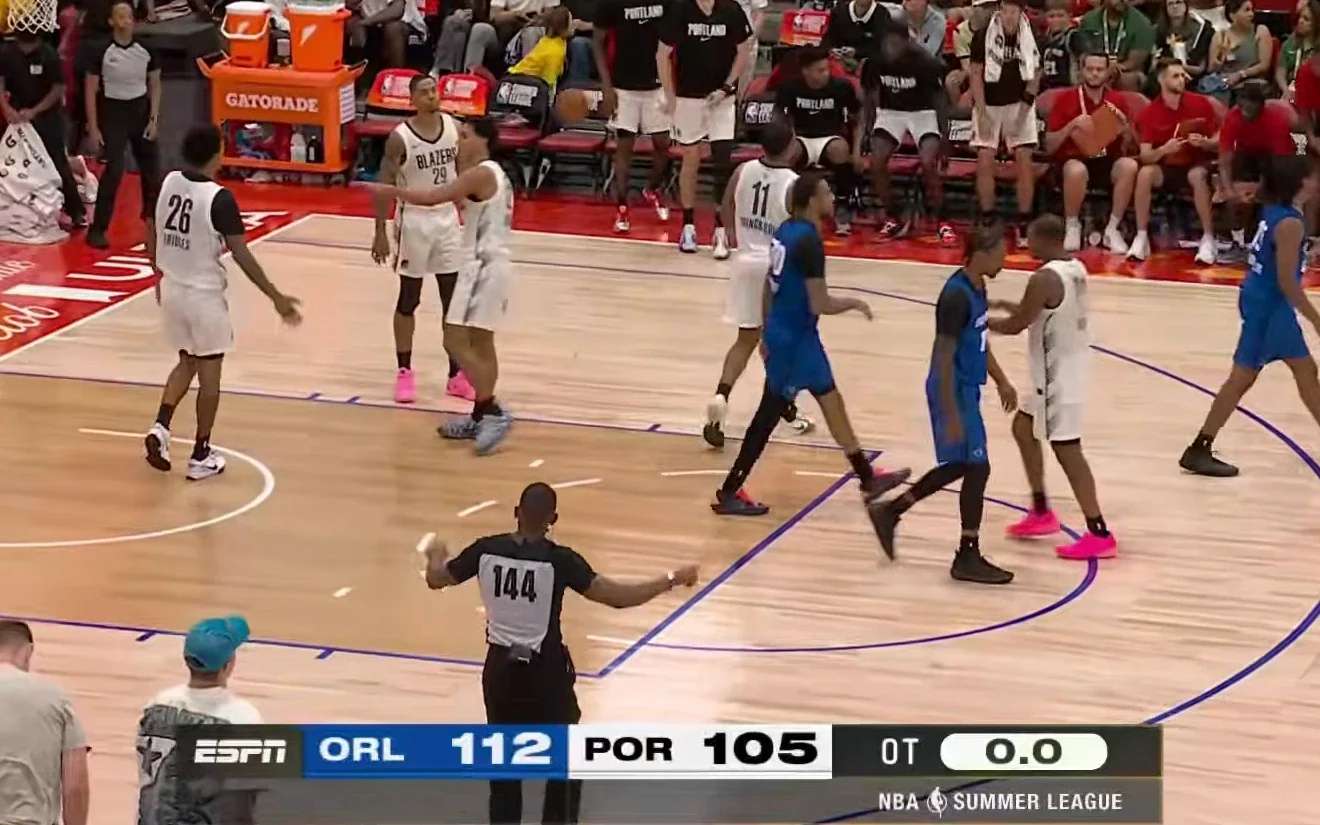 Στιγμιότυπο από τον αγώνα Orlando Magic - Portland Trail Blazers στο NBA Summer League