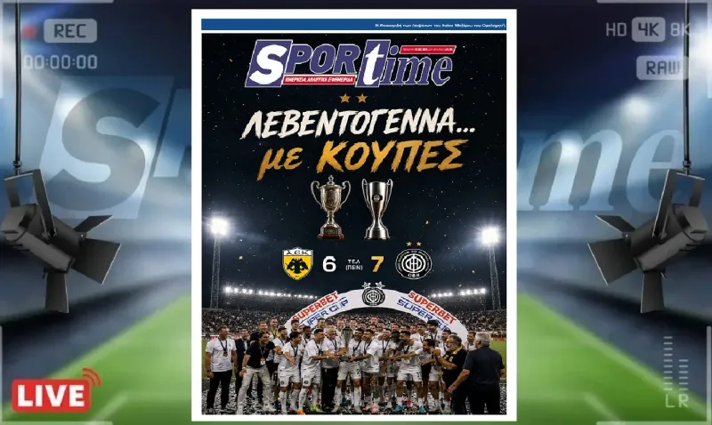 Πρωτοσέλιδο Sportime (13/8): ΛΕΒΕΝΤΟΓΕΝΝΑ Κρήτη! Ο ΟΦΗ σήκωσε και το Super Cup!