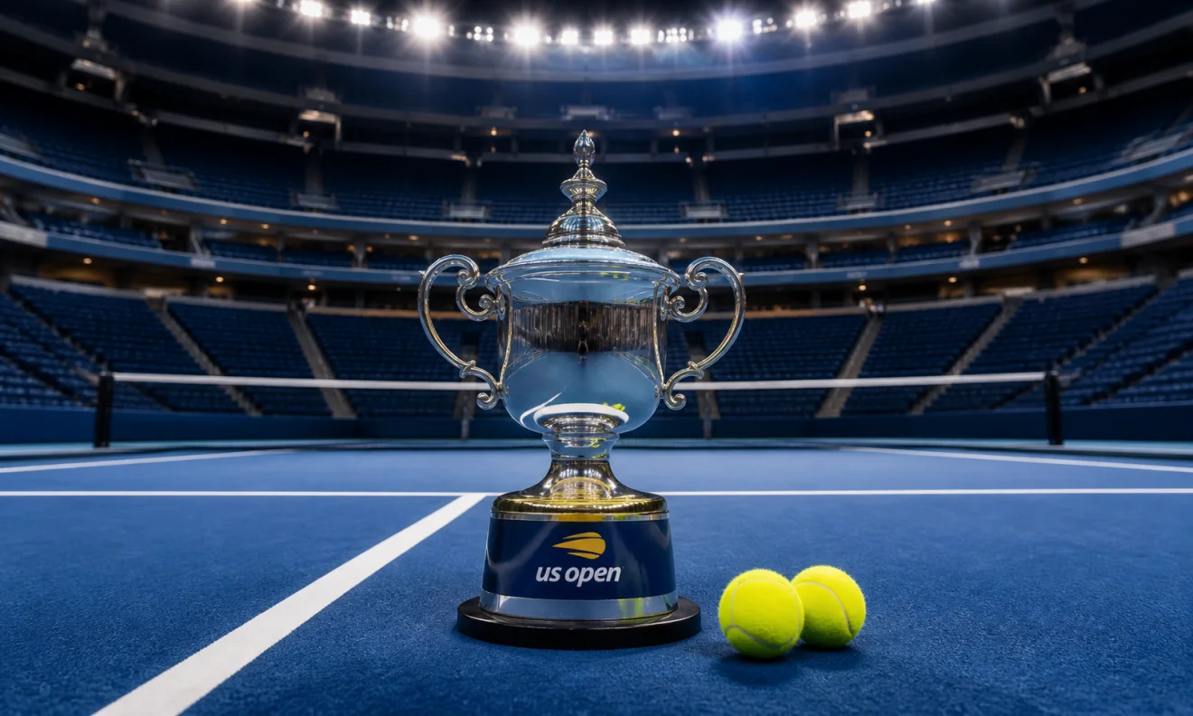 Το τρόπαιο του US Open σε άδειο γήπεδο τένις αποτυπώνει το αυξημένο οικονομικό έπαθλο της διοργάνωσης. Πηγή: Sportime.gr