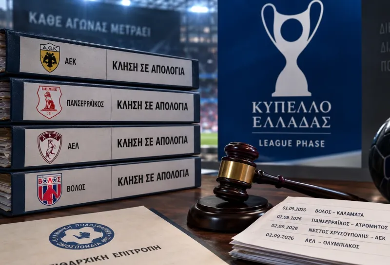 Κύπελλο Ελλάδας: Στο πειθαρχικό ΑΕΚ, Πανσερραϊκός, ΑΕΛ και Βόλος. Τι ακολουθεί