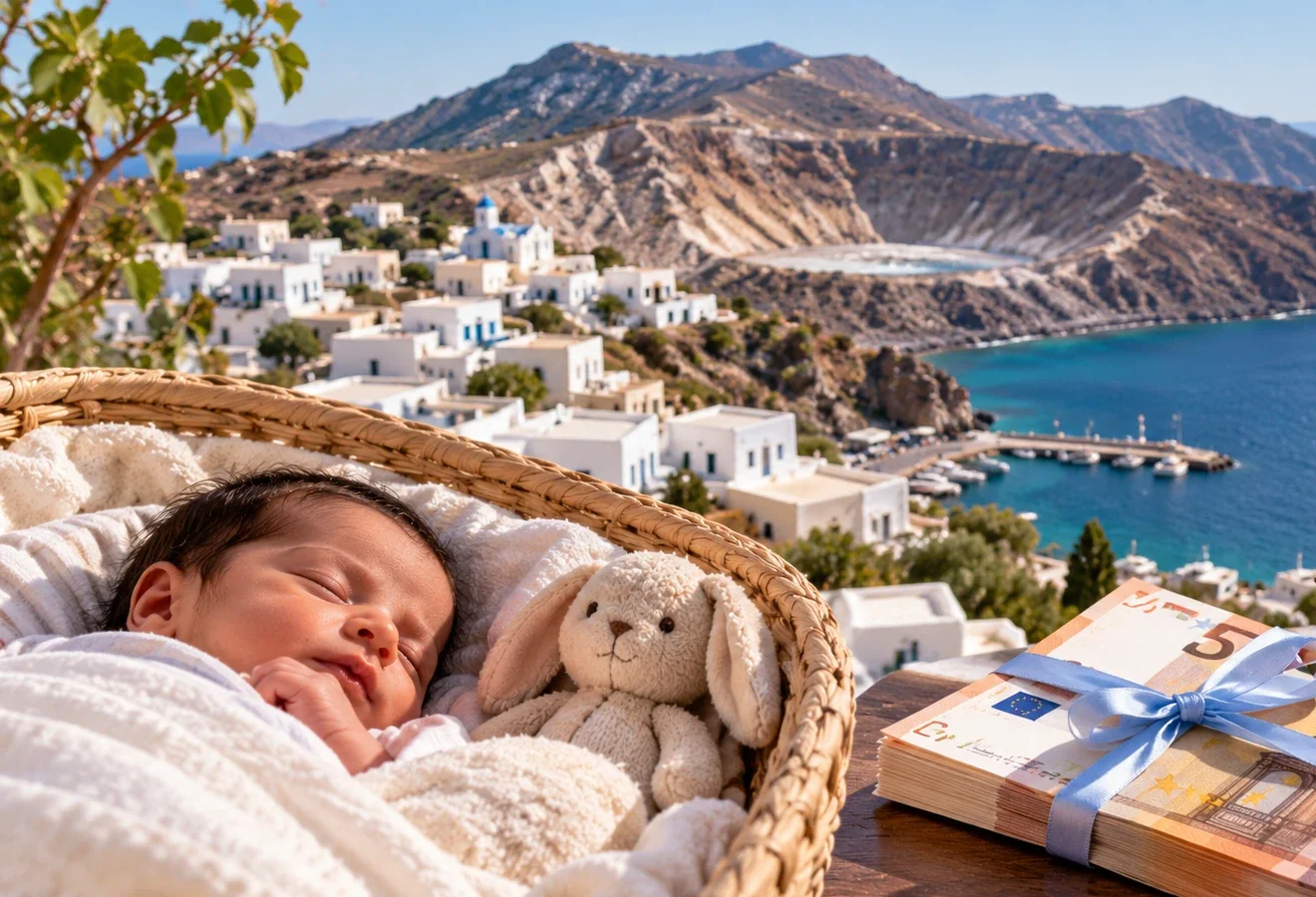 Νίσυρος, νέες οικογένειες και δημοτικό επίδομα γέννησης (ψηφιακή αναπαράσταση)