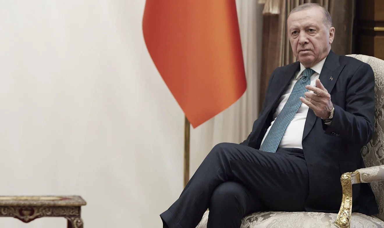 Ο Ρετζέπ Ταγίπ Ερντογάν στη συνάντησή του με τον Κυριάκο Μητσοτάκη / Φωτογραφία: Intime