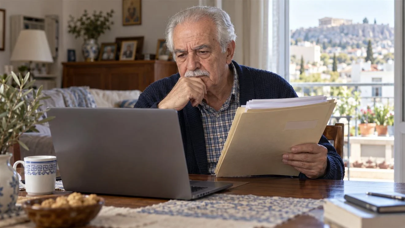 Συνταξιούχος ενημερώνεται για την ετήσια οικονομική ενίσχυση Νοεμβρίου