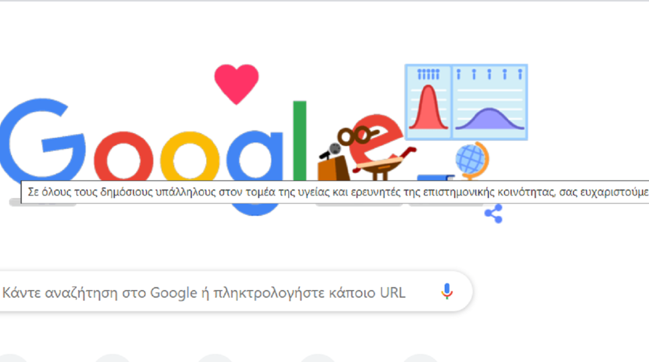 Google doodle - Κορονοϊός: Το μεγάλο ευχαριστώ σε όλους όσοι μάχονται ενάντια στον ιό