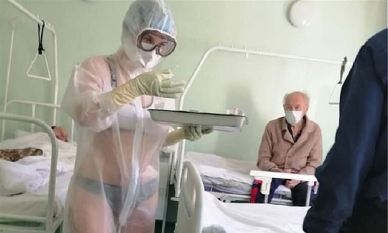 Νέα φωτογραφία με τη Ρωσίδα νοσηλεύτρια που εμφανίστηκε με τα εσώρουχα (pic)