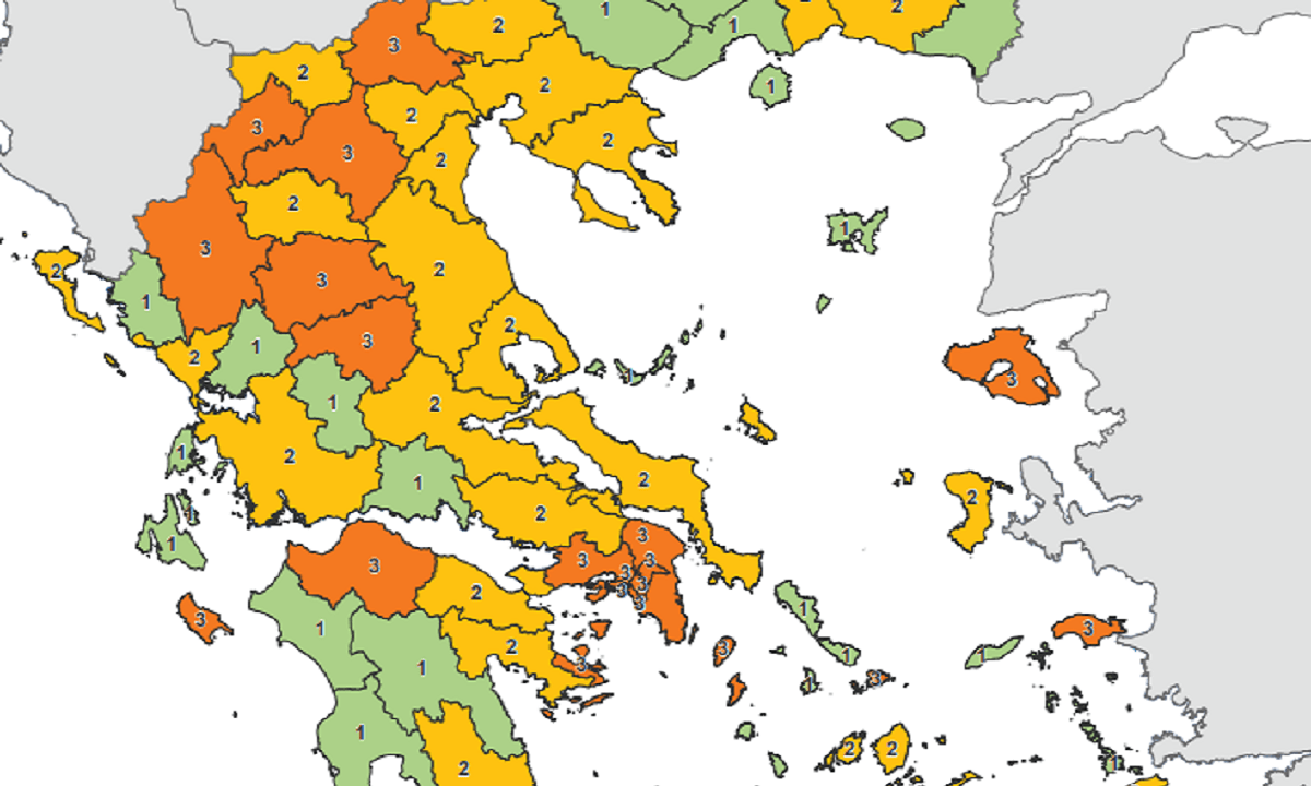 Χάρτης κορονοϊός Ελλάδα