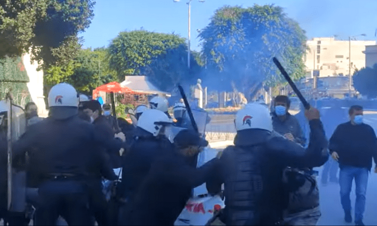 Δολοφονία Γρηγορόπουλου: Άγρια καταστολή διαδηλωτών στα Χανιά  (vid)