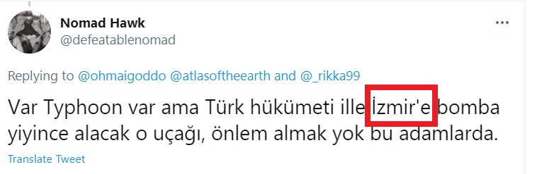 Τούρκοι: Χαμός γίνεται στο τουρκικό Twitter, με τους Τούρκους να προσπαθούν να βρουν τρόπους να αντιμετωπίσουν τα ελληνικά Rafale, ένδειξη του πόσο ενόχλησε η αγορά των γαλλικών μαχητικών από την Αθήνα. 