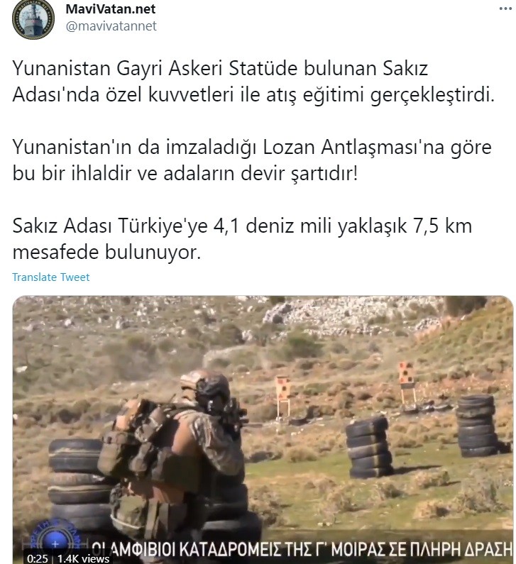 Tούρκοι: Ειδικές δυνάμεις Ελλήνων στην Χίο, μόλις 7,5 χιλ. από την Τουρκία αναφέρουν τουρκικά δημοσιεύματα, με φόντο ασκήσεις στο ελληνικό νησί. 