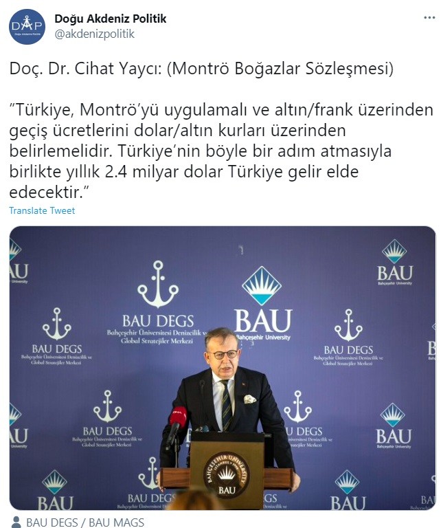 Τούρκοι: Θέλουν να βάλουν διόδια στα Στενά του Βοσπόρου, με τον Τζιχάτ Γιαϊτζί να υποστηρίζει πως αν συμβεί αυτό η Τουρκία θα έχει όφελος 2,4 δισ. δολαρίων. 