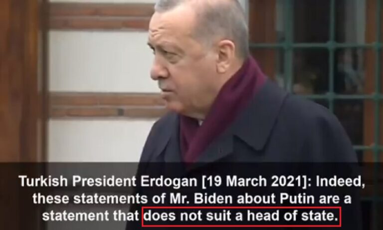 Ερντογάν: Παίρνει το μέρος του Βλαντιμίρ Πούτιν ο Τούρκος πρόεδρος, με φόντο τον «πόλεμο» δηλώσεων μεταξύ Αμερικανού και Ρώσου προέδρου.