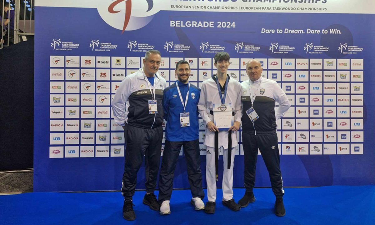Δημητρόπουλος: Το πρώτο του μετάλλιο στο Ευρωπαϊκό πρωτάθλημα ανδρών/γυναικών «Βελιγράδι 2024» πανηγυρίζει το ελληνικό Ολυμπιακό ταεκβοντό.