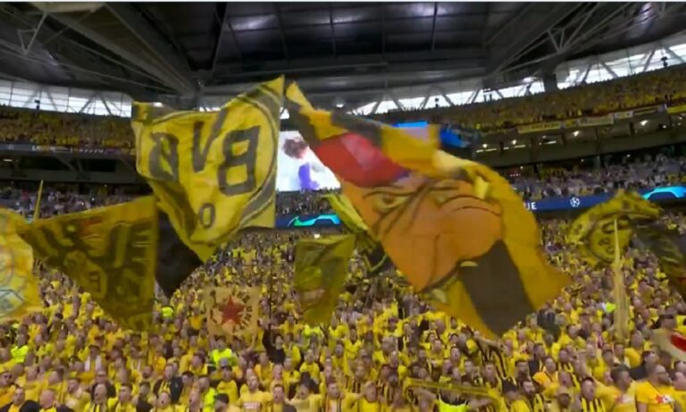 Τελικός Champions League: Ο Άρης στο… Γουέμπλεϊ! – Οπαδοί της Ντόρτμουντ με σημαίες και πανό του «Θεού του πολέμου»