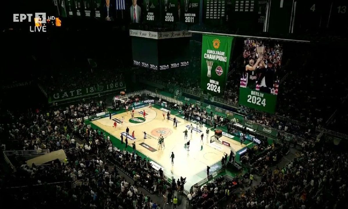 Παναθηναϊκός-Ολυμπιακός: Παρακολουθήστε εντυπωσιακές εικόνες του κατάμεστου ΟΑΚΑ για τον 5ο τελικό της Basket League από drone (vid).