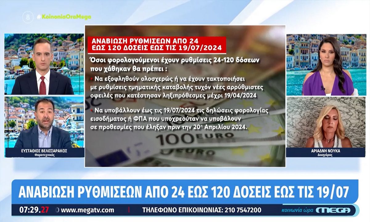 Ξανά ρυθμίσεις με 120 δόσεις στην Εφορία λέει ο Στάθης Βελισσαράκος