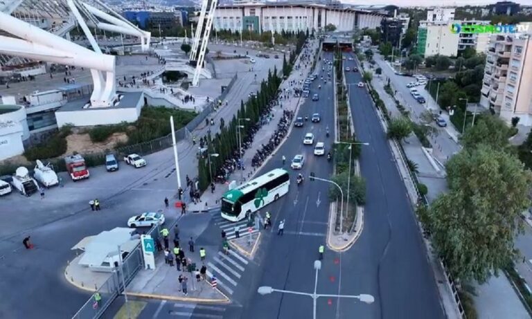 Παναθηναϊκός – Ολυμπιακός: Η άφιξη των δύο πούλμαν των αιωνίων στο ΟΑΚΑ