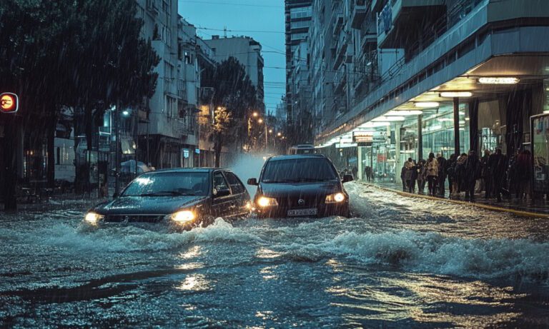 Την ώρα που γίνονται τα εγκαίνια του ΜΕΤΡΟ στη Θεσσαλονίκη, η Ελλάδα πνίγεται πάλι από μια μπόρα