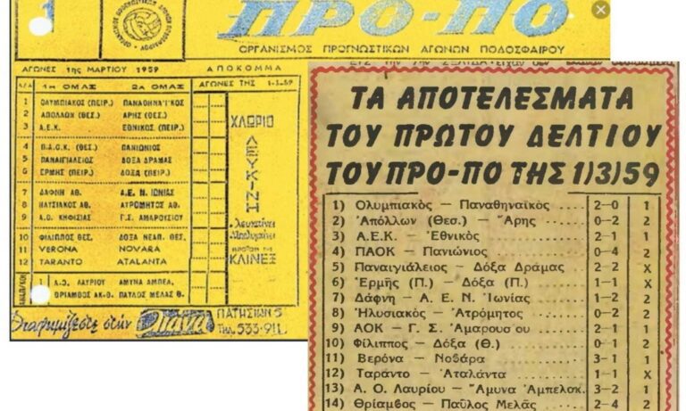 Αυτό είναι το πρώτο δελτίο ΠΡΟΠΟ με τα αποτελέσματα του!