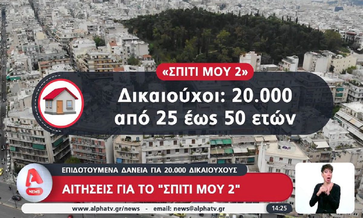 «Σπίτι μου 2»: Ξεκίνησαν οι αιτήσεις – 20.000 οι δικαιούχοι